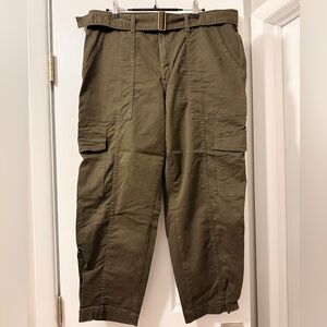 Banana Republic Olive Cargo Barrel Pants